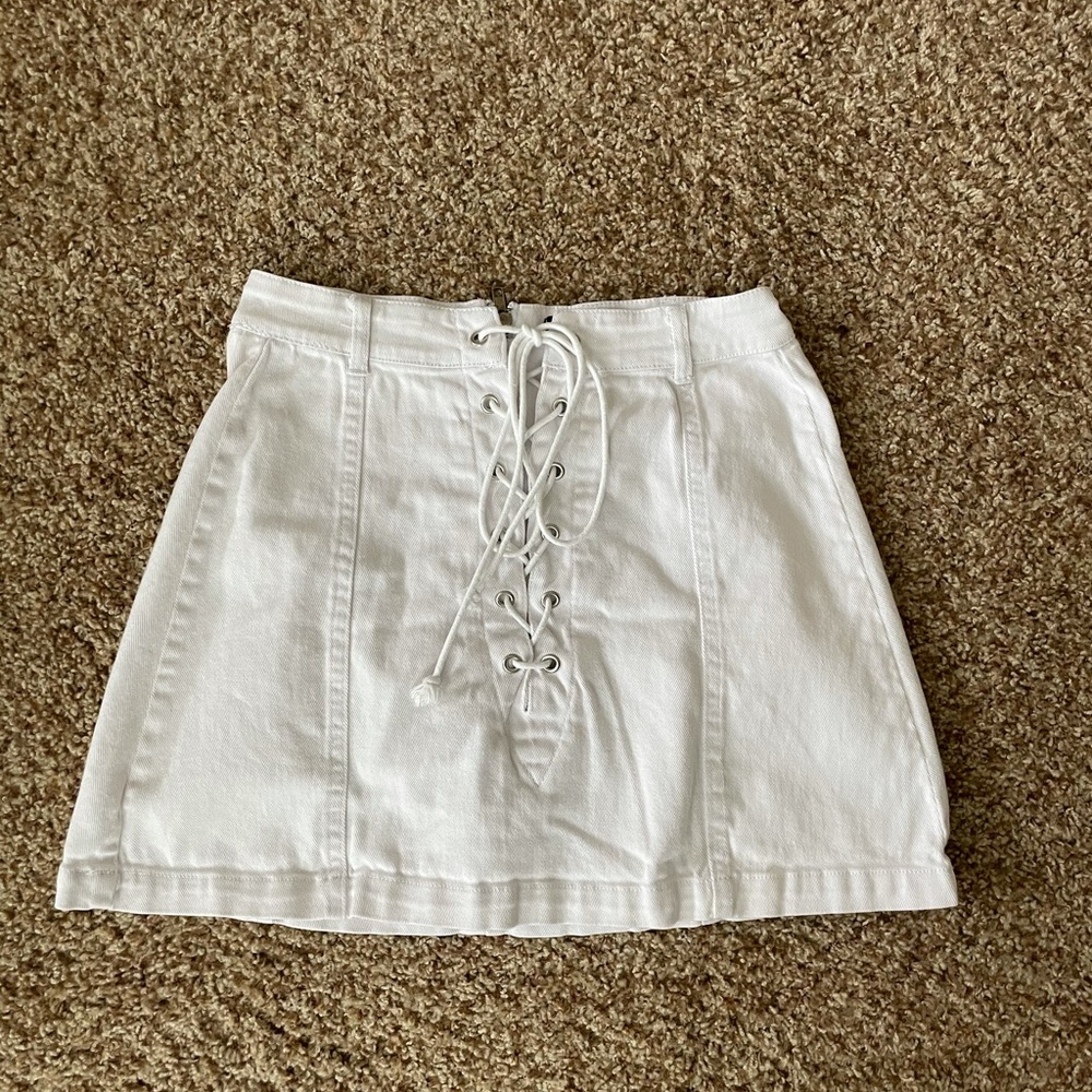 Boutique White Jean Skirt